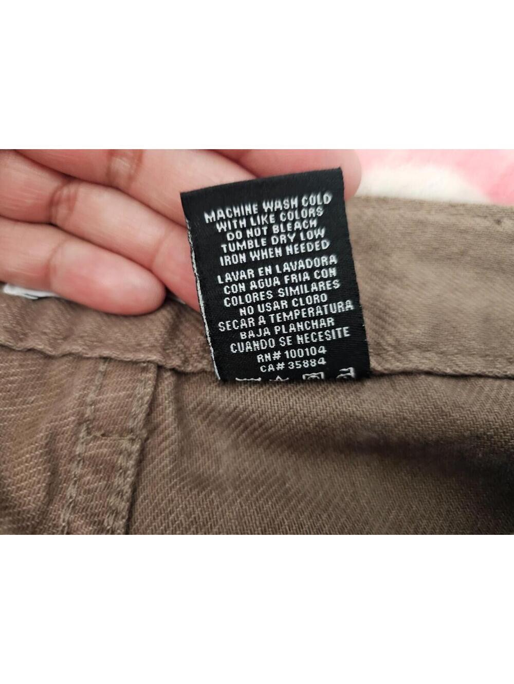 Women's S.O.N.G Cargo Denim Pants Brown Straight Leg Size 1 / 25 Pockets Zip Fly - Picture 3 of 15